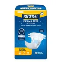 Fralda Adulto Bigfral Derma Plus Noturna G Unissex 7 Unidades