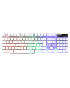 Teclado Semi Mecânico Rise Mode G1 Rainbow C/Fio Branco - RM-TG-01-FW