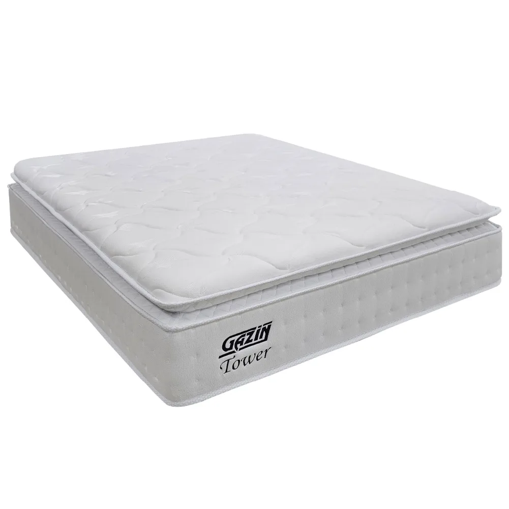 Colchão Casal Queen Molas Ensacadas Gazin Com Pillow Tower New 158x198x35cm Branco