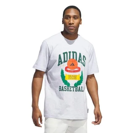 Camiseta Estampada Basketball Crest adidas Performance Cinza