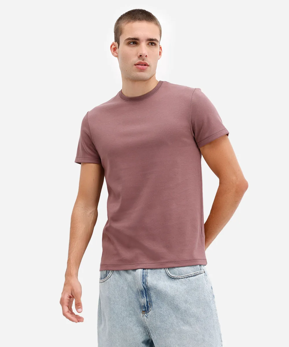 camiseta de algodão peruano slim fit roxa