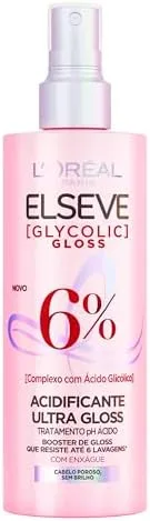 L'Oréal Paris Elseve Glycolic Gloss Acidificante Capilar Ultra Gloss com Ácido Glicólico, Tratamento para Cabelos Porosos que Combate a Porosidade e Sela as Cutículas para um Brilho Intenso 200ml
