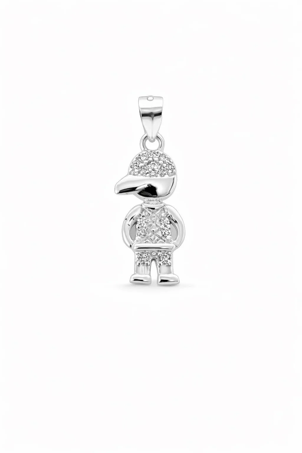 Pingente Filhos Minimalista Cravejados Prata 925