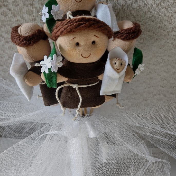 Buquê de Santo Antônio 5 Santinhos-buque Casamento