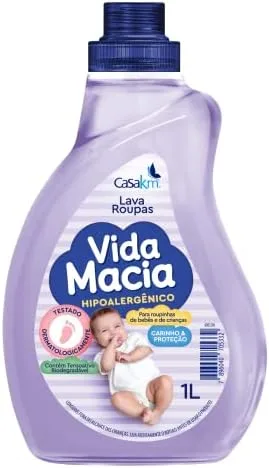 Casa Km Lava Roupas Líquido Vida Macia 1L