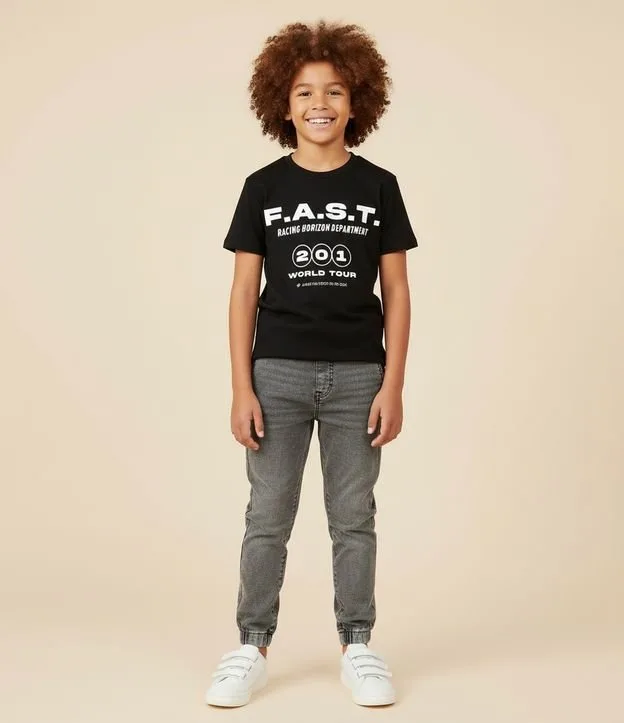 Camiseta Infantil Regular F.A.S.T. Texturizada - Tam 5 a 14 Anos