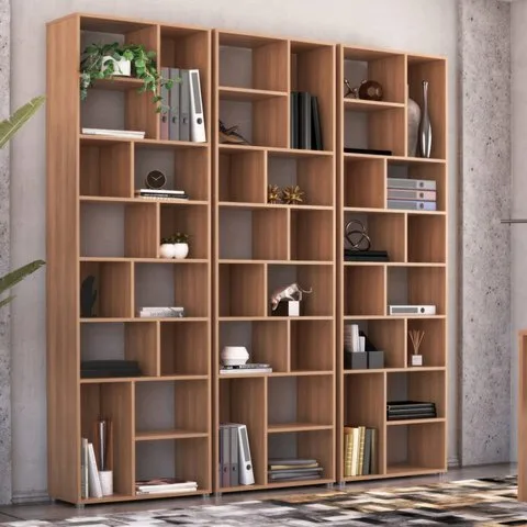 Estante de Livros 201cmx210cm Multiuso 14 Nichos Freijó Dallas