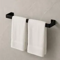 Porta Toalha de Banho Aço Inox - Toalheiro - Preto
