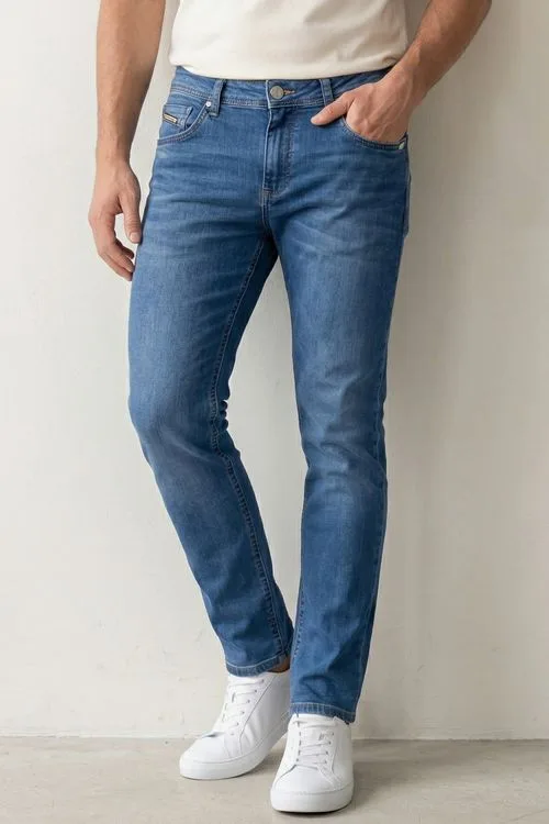Calça Jeans Slim Moderna Polo Wear Jeans Escuro