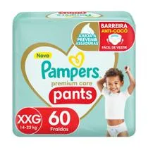 Fralda Pampers Premium Care Pants Calça Tam. XXG 14 a 25kg 60 Unidades