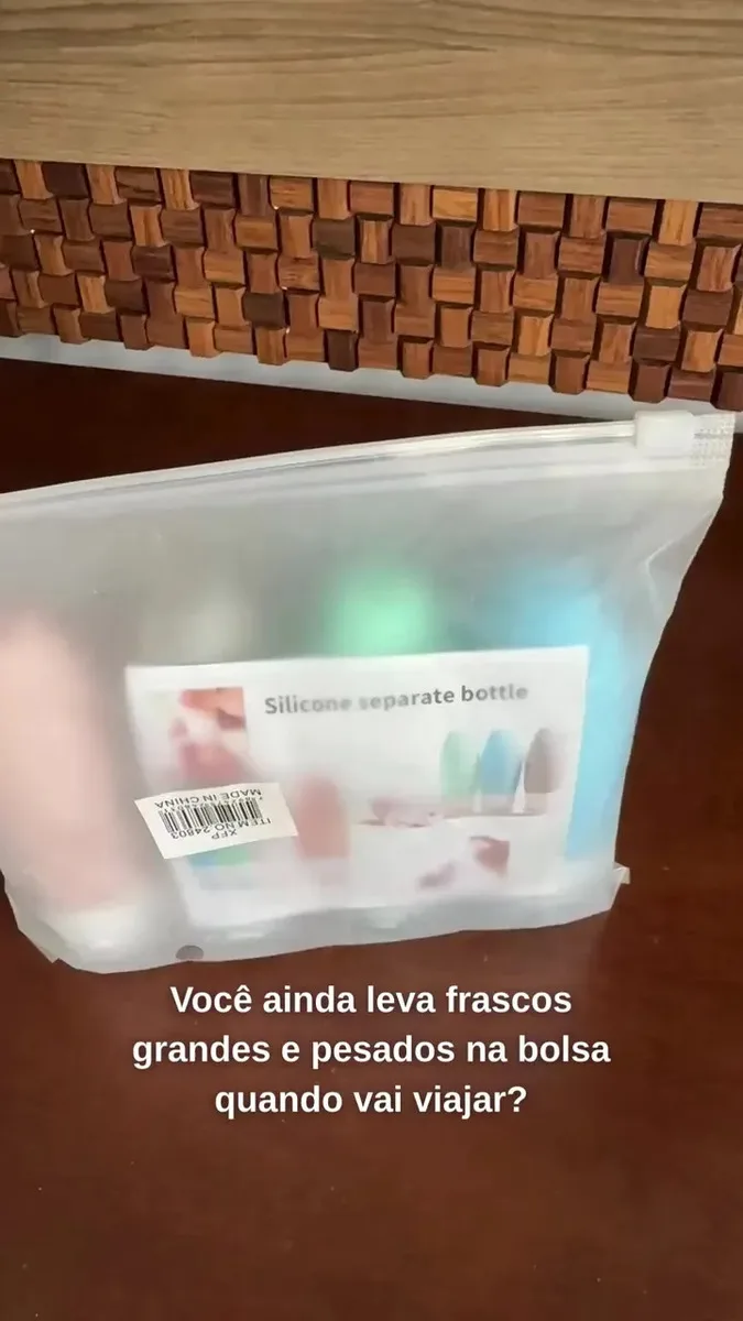 Kit 4 Frascos Pote Silicone Viagem 90ml Porta Shampoo Creme