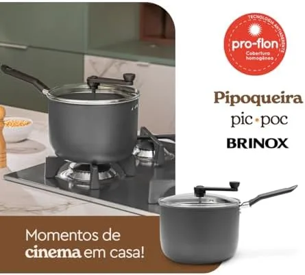 Pipoqueira Pic Poc Especiarias, 20x14,5cm, 4,2L, Prata, Brinox