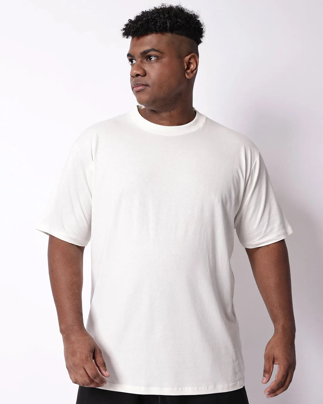 Camiseta Plus Size Masculina Lisa Off White