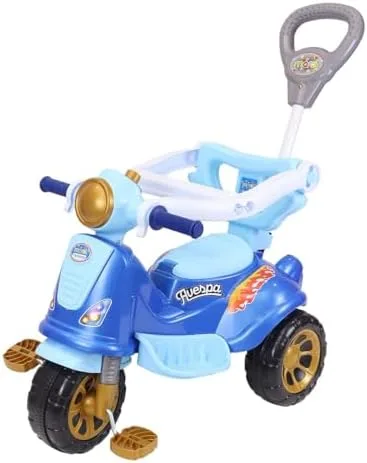 Maral Triciclo Avespa Azul Wheels – Passeio e Pedal Infantil, Plástico, Idade a Partir de 1 Mês – Desenvolvimento Motor e Coordenação