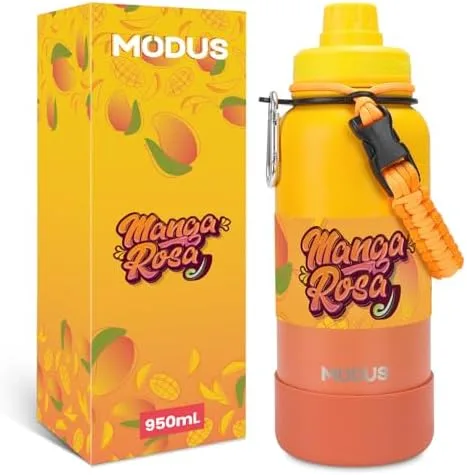 MODUS Garrafa Térmica Esportiva De Aço Inoxidável Com Isolamento A Vácuo De 950ML (Gradiente Amarelo-Laranja)