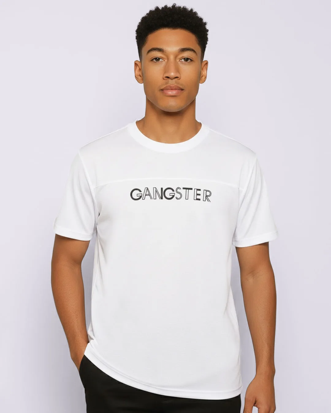 Camiseta Masculina Canelada Gangster Branca