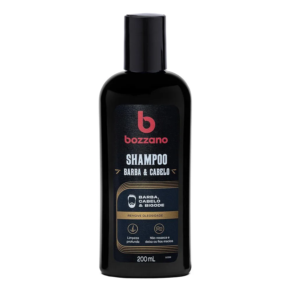 Shampoo Para Barba, Cabelo E Bigode Bozzano 200ml