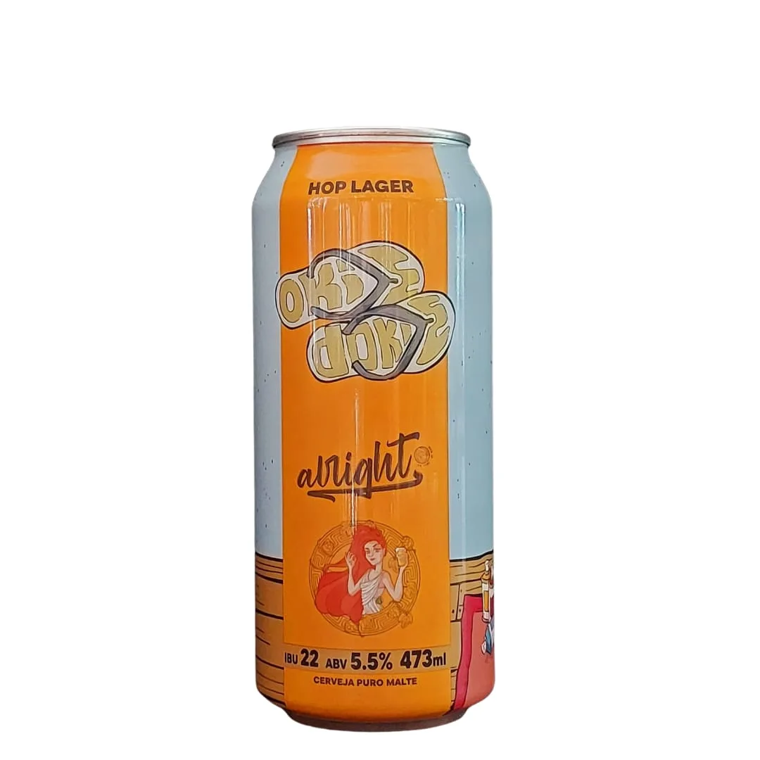Cerveja Alright Okie Dokie Hop Lager 473 ml