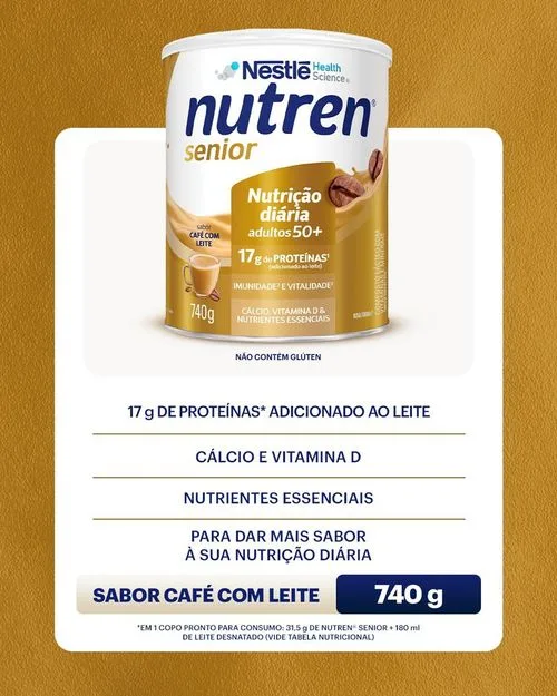 Complemento Alimentar Nutren Senior Café com Leite - 740g