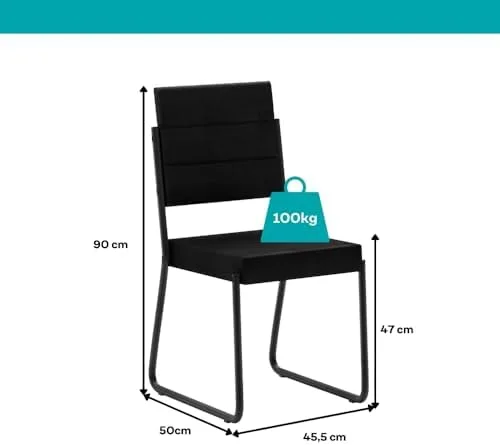 Conjunto 2 Cadeiras 1736 Carraro (Preta)