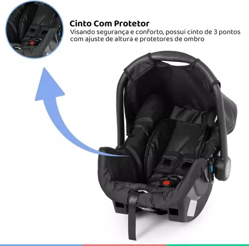 Bebê conforto grid 0 a 13kg Galzerano cor preto