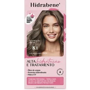 Tinta De Cabelo Hidrabene Louro Claro Cinza 8.1