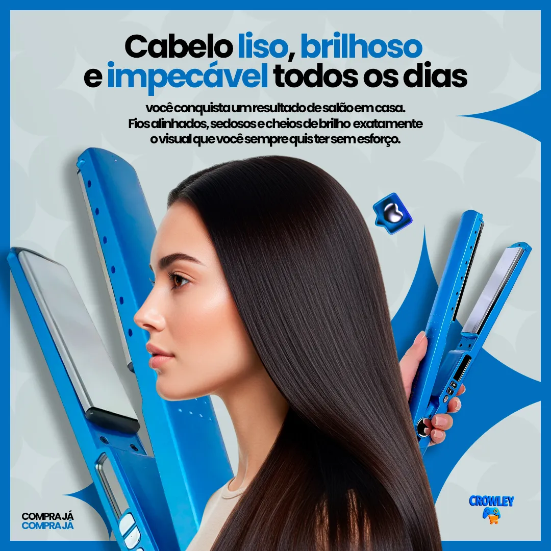 Chapinha Prancha Profissional Titanium Para Cabelo Modela E Alisa - Crowley