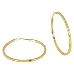 Brinco Argola Redonda Fio Quadrado em Ouro 10K 18mm - BR21482