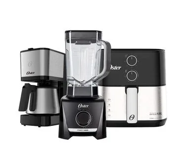 Kit-Black-Inox-Oster---Fritadeira---Liquidificador---Cafeteira
