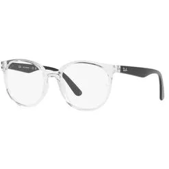 Armação de Óculos de Grau Ray Ban, modelo RX7206L, cor Preto e Transparente, tamanho 52 - RAY BAN