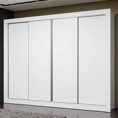 Guarda-Roupa Casal Madesa Montana 4 Portas de Correr Branco