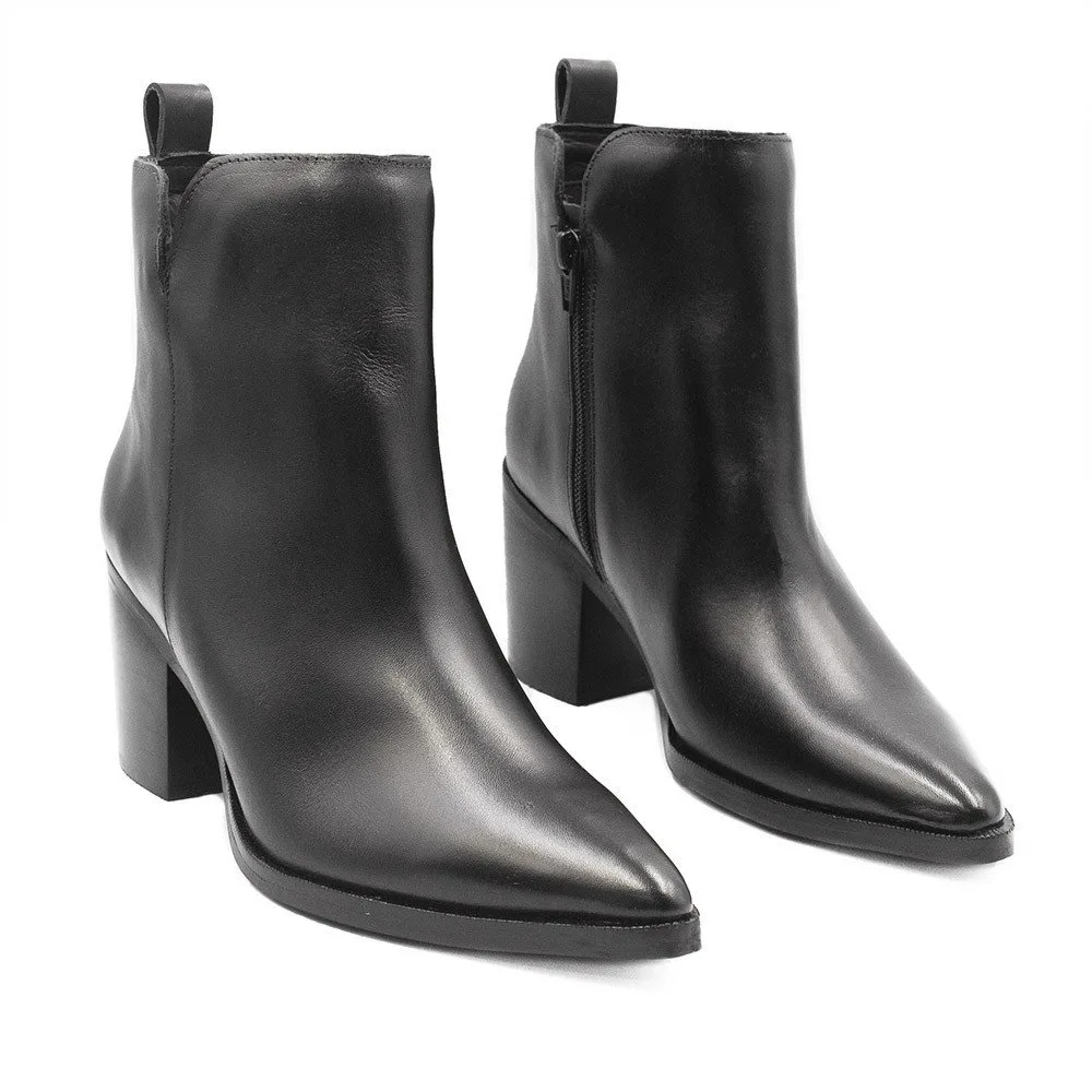 Bota Zatta Cano Médio Bico Fino Georgia Preta Preto