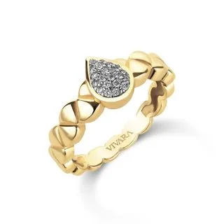 Anel Icona em Ouro Amarelo 18k com Diamantes, 0,105ct