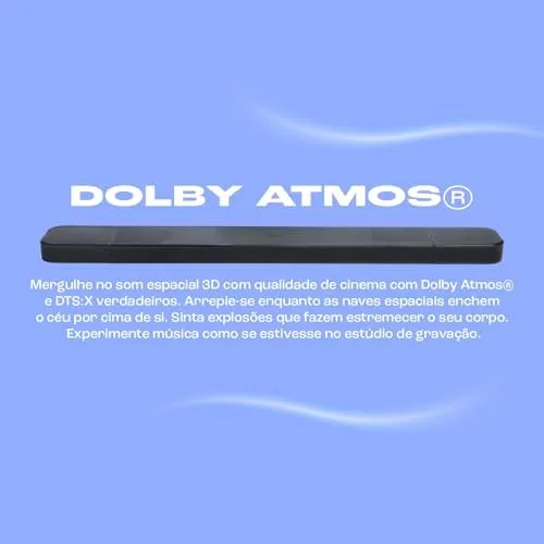JBL, Barra de Som, BAR 1000 MK2, Soundbar, 7.1.4 Canais, Dolby Atmos - Preta
