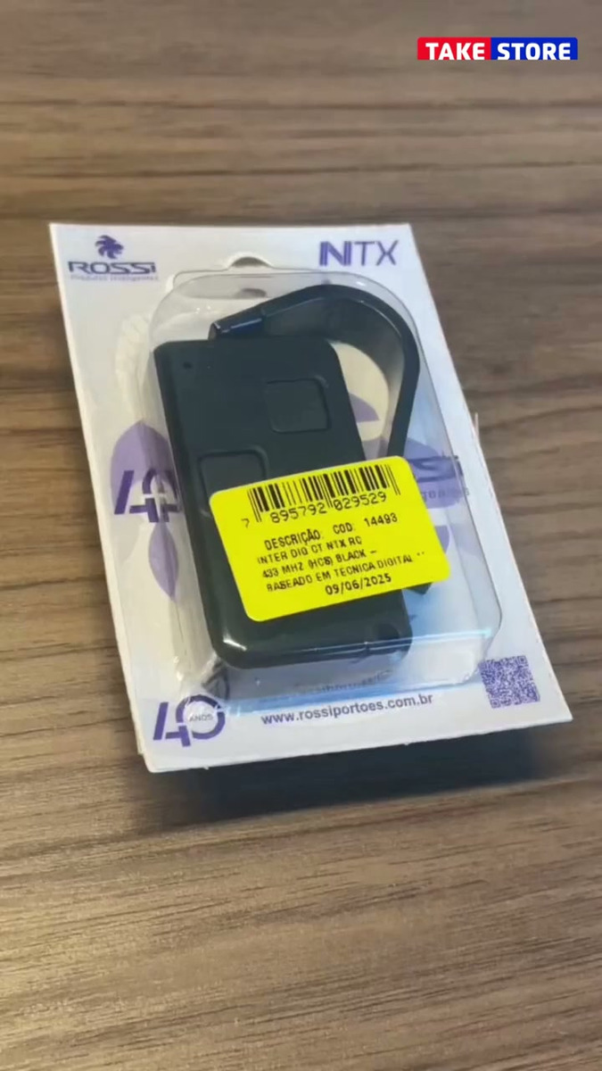 Kit 2 Controle Remoto Motor Rossi Ntx 433 Mhz Dz Atto Nano