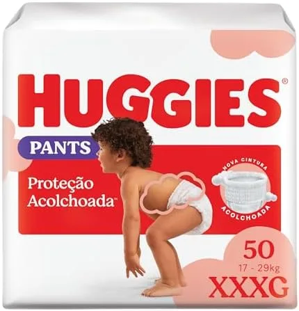 Fralda Pants Huggies Proteção Acolchoada Tamanho XXXG 50 unidades
