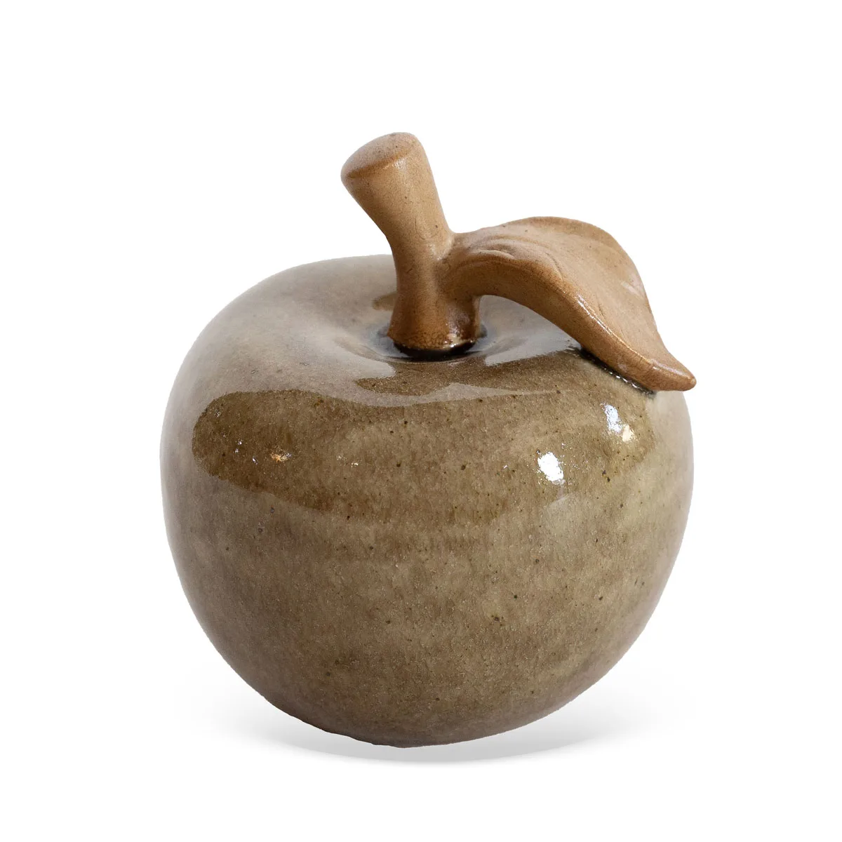 Peça Decorativa Maçã em Cerâmica Marrom Escuro 12cm CT0191 BTC