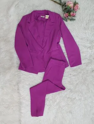 MODAS DOMI Conjunto De Blazer e Calça Alfaiataria 8435