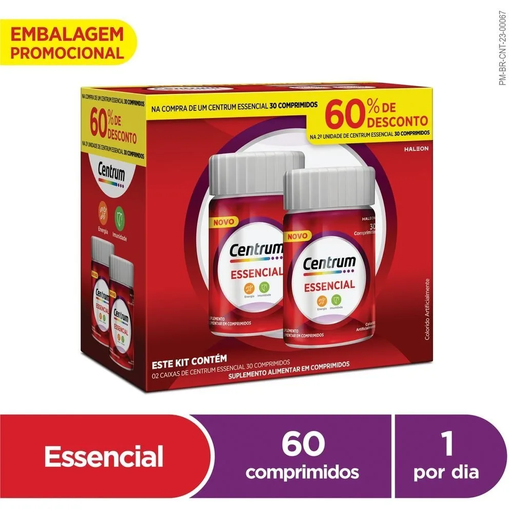 Kit Centrum Essencial Multivitamínico Energia + Imunidade + Nutrição 60 Comprimidos