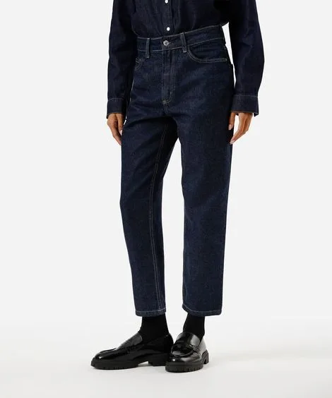 calça mom jeans cintura super alta azul