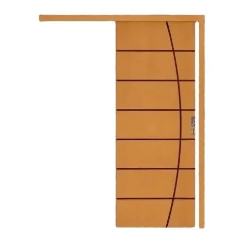 Porta de Correr com Trilho de Madeira Folha Frisada 210 (a) X 92 (l) C/fechadura