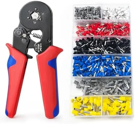 Ferramenta de crimpagem de ponteiras 0,25-6mm² Crimpador hexagonal Crimpador com catraca autoajustável para terminais de fio e cabos Terminais de fio