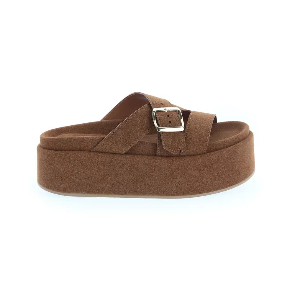 Anita - Flat Plataforma Caramelo com Fivela Ajustável