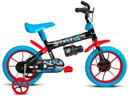 Verden Bicicleta Infantil Sonic Aro 12 com rodinhas e garrafinha