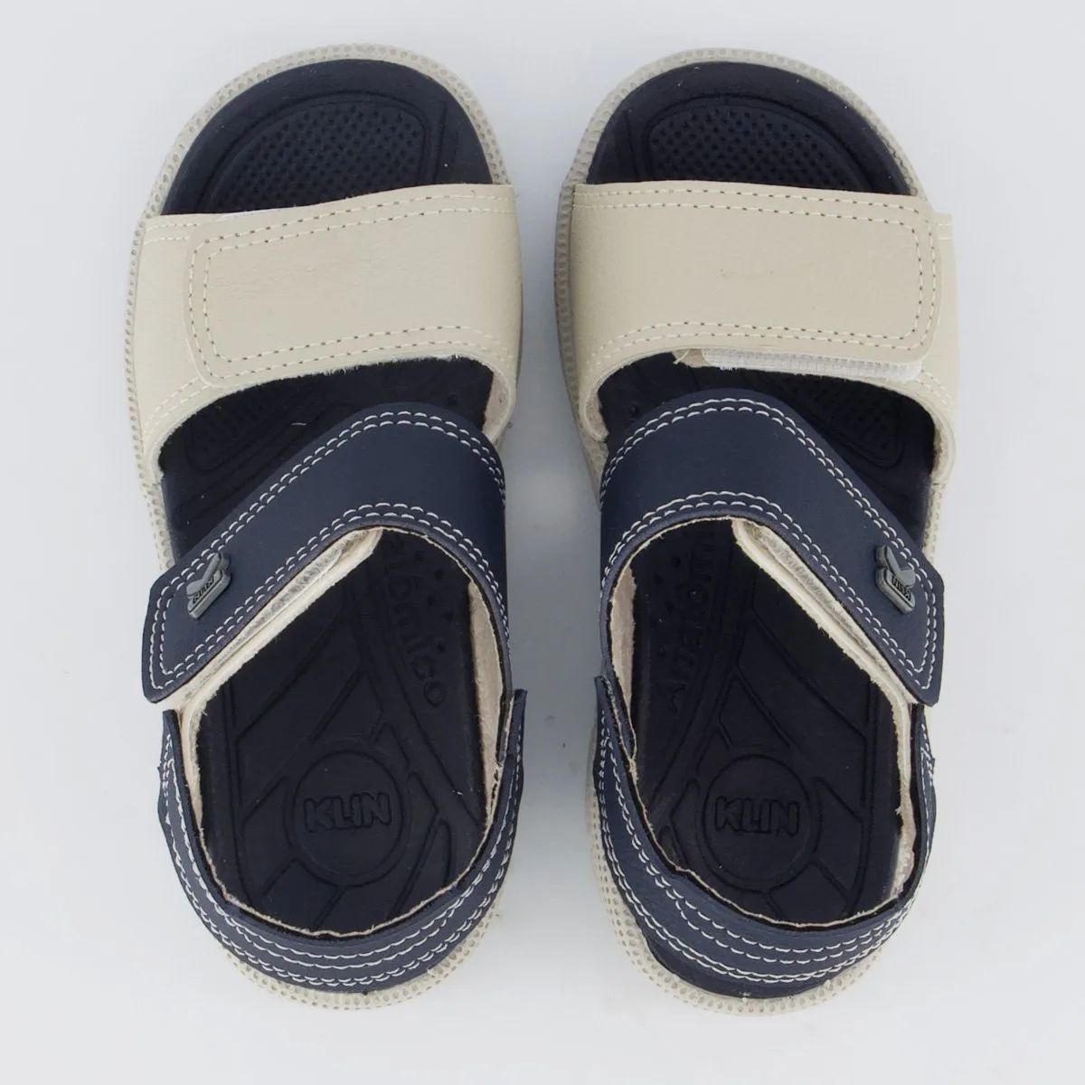 Sandália Klin Tic Tac I Casual Infantil Azul Marinho e Off White
