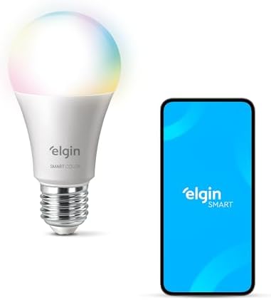 Lâmpada Inteligente Mais Potente 15W Smart Color RGB Wifi Elgin compatível com Alexa e Google Home