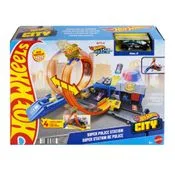 Pista de Percurso - Hot Wheels - City - Super Delegacia de Polícia - Mattel