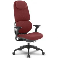 Cadeira Escritório Presidente DT3 Caeli Wine, Ergonômica, Ajustável, 3D, Tecido, Preto e Vermelho, 14712-5