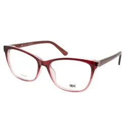 Armação de Óculos de Grau Dnz, modelo 1 4221, cor Vermelho Degradê, tamanho 54 - DNZ