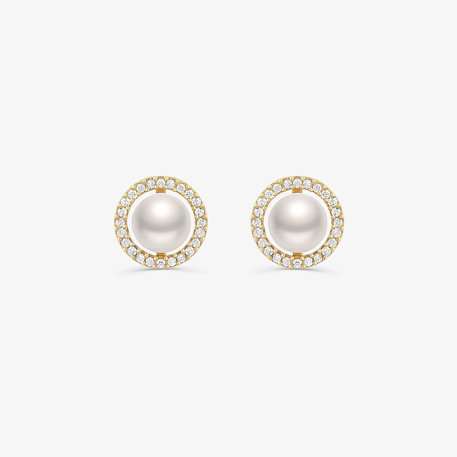 Brinco Luna em Ouro Amarelo 18k com Pérolas e Diamantes